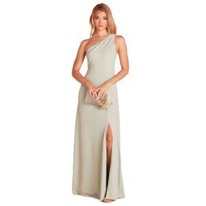 BIRDY GREY Kira One Shoulder Sage Crepe Bridesmaid Dress